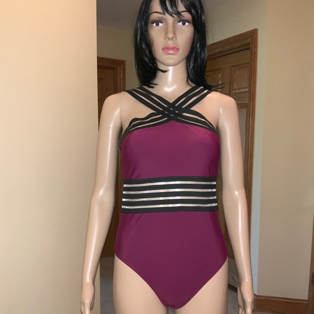 NWT BURGUNDY BATHING SUIT